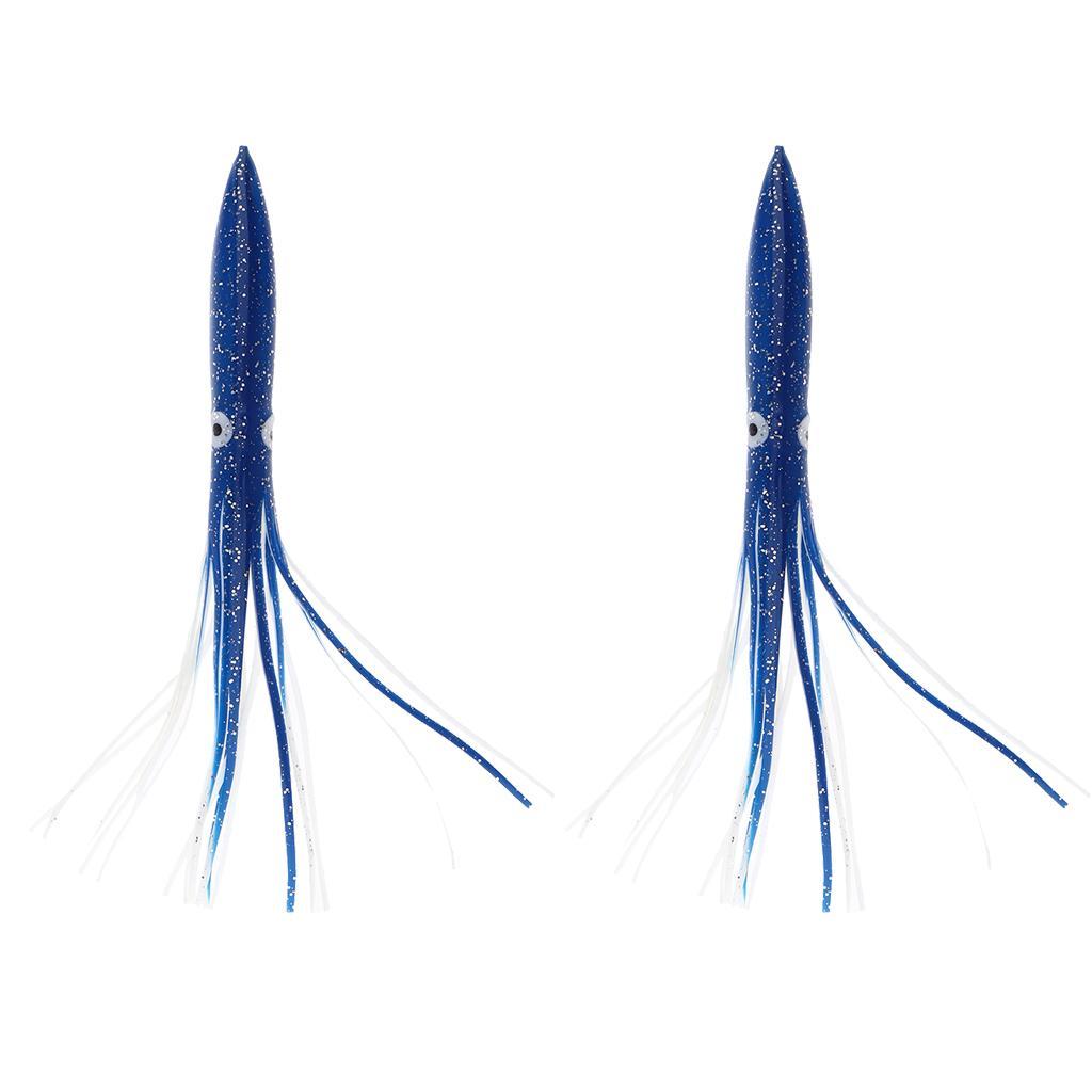 2Pcs Hollow Squid Skirts Soft Plastic Fishing Lures, Lifelike Octopus Bait