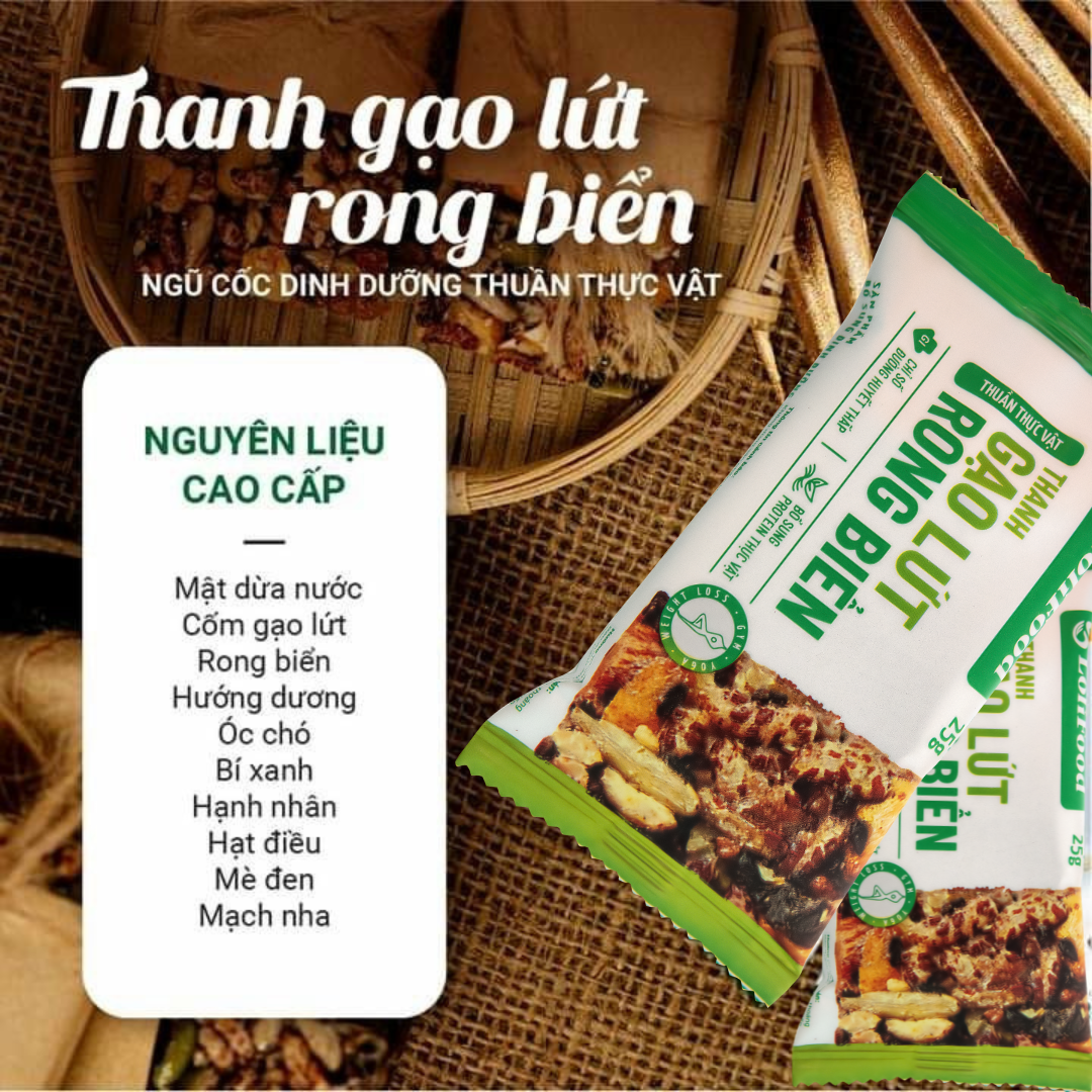 Combo Bột ngũ cốc mầm cao cấp + Thanh ngũ cốc gạo lứt rong biển; 12 loại hạt dinh dưỡng; bổ sung protein, giúp giảm cân