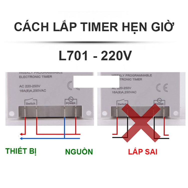 Timer hẹn giờ lập trình điện tử L701 12V