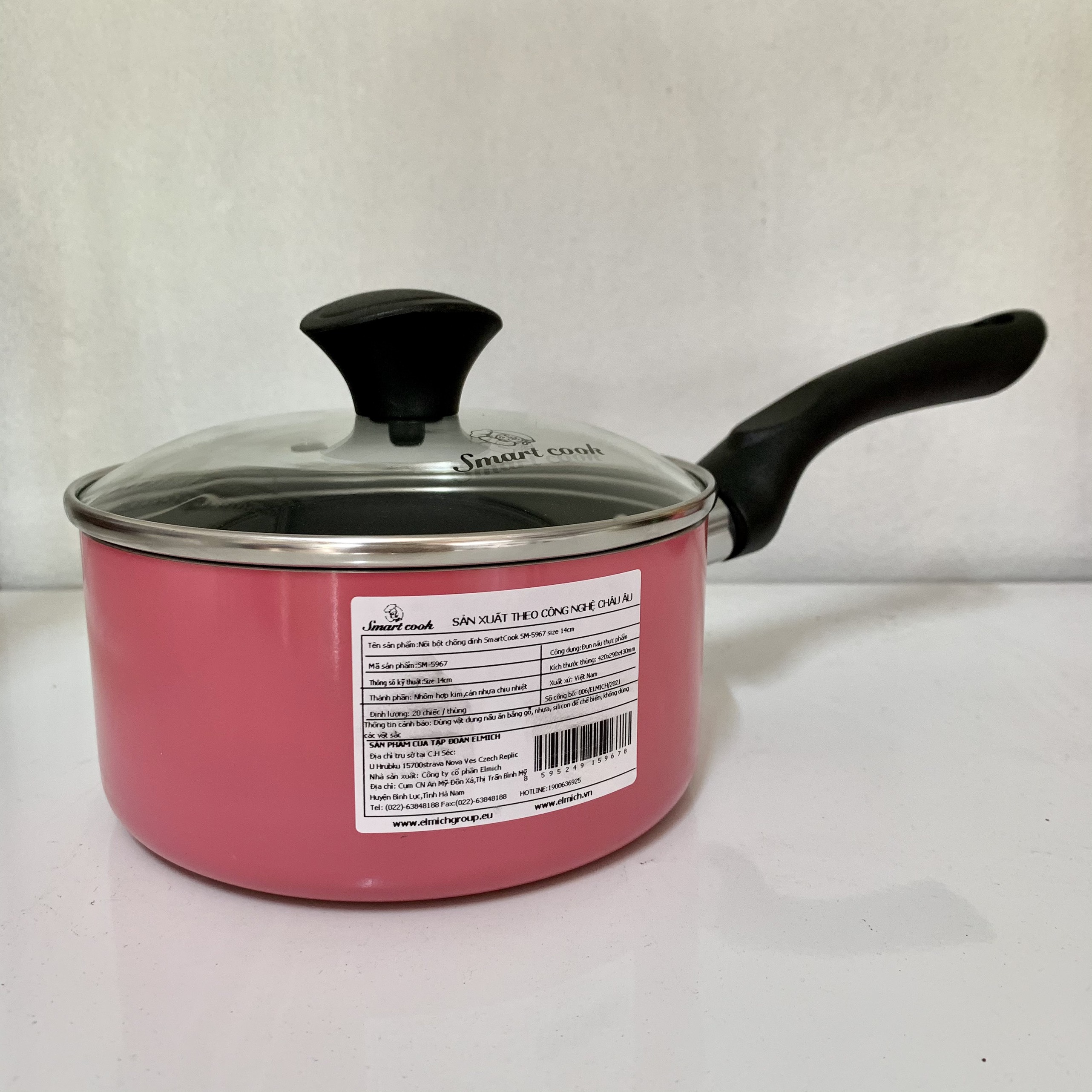 Nồi bột chống dính có vung SmartCook 14cm  - Hàng Chính Hãng