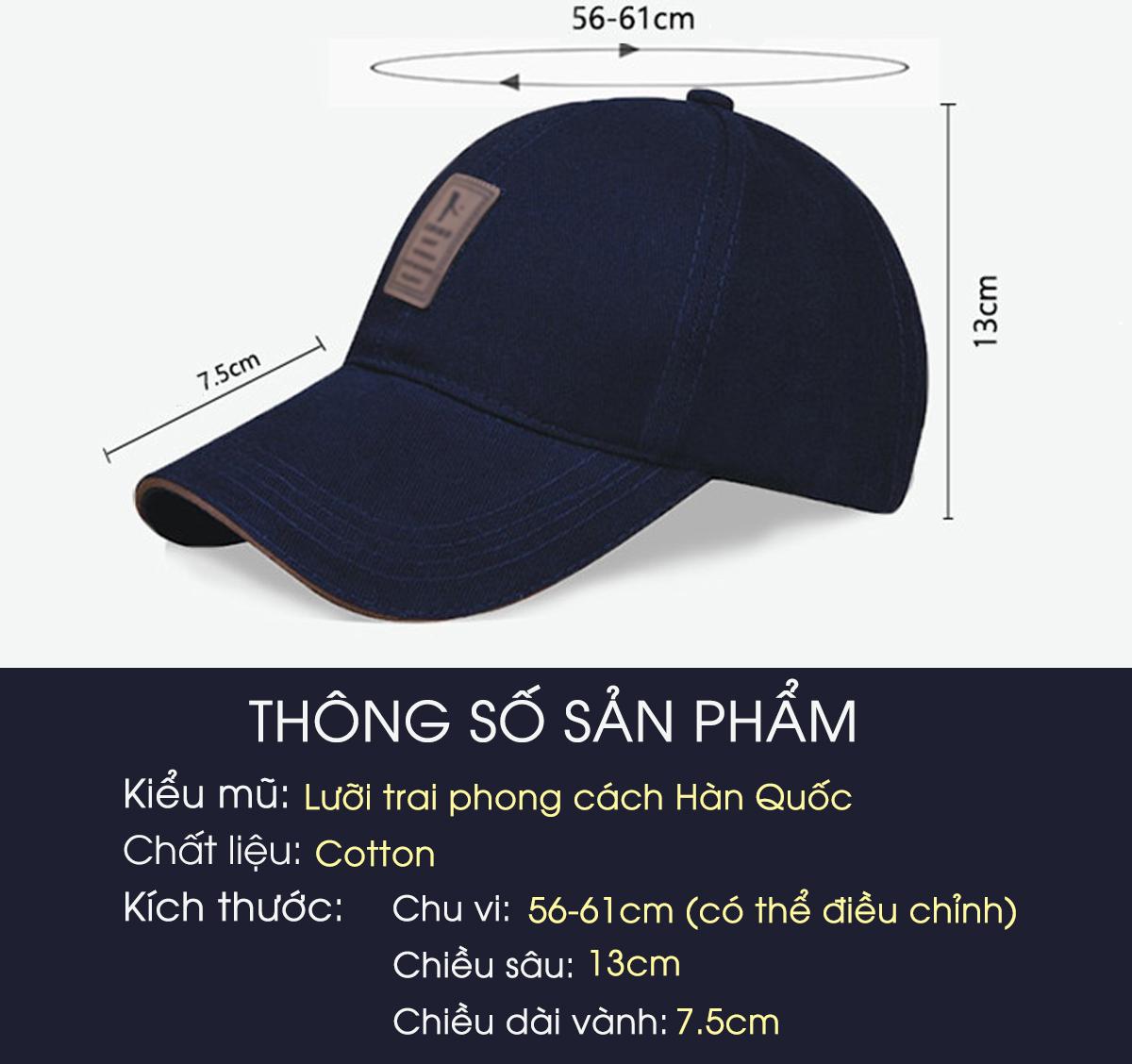 Mũ Lưỡi Trai Nam Nữ, Phong Cách Thời Trang Hàn Quốc (MU01)