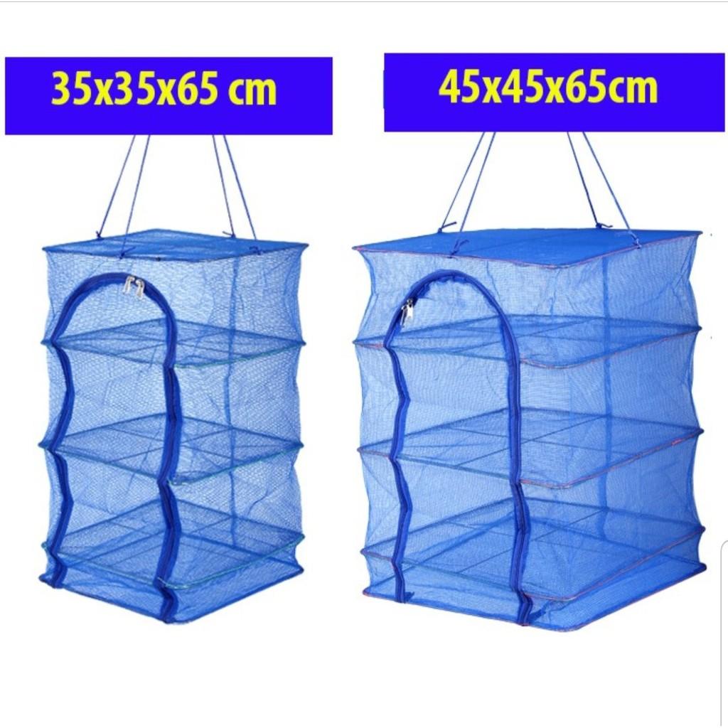 Lồng lưới phơi khô thực phẩm phơi cá chống côn trùng treo 4 tầng để phơi cá khô có thể xếp gọn hàng chất lượng 988