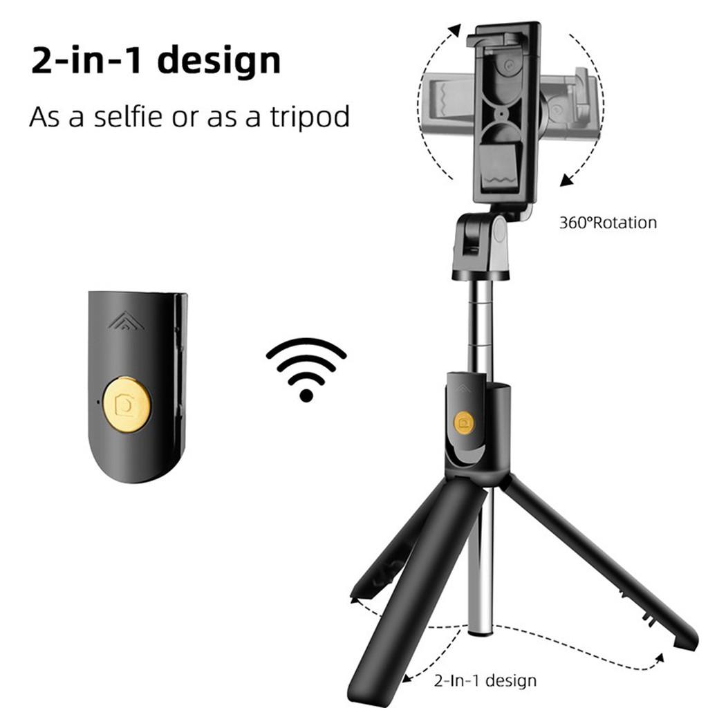 Gậy chụp ảnh selfie, tripod hỗ trợ livestream K10, kết nối bluetooth, xoay 360 độ dành cho Iphone, Samsung