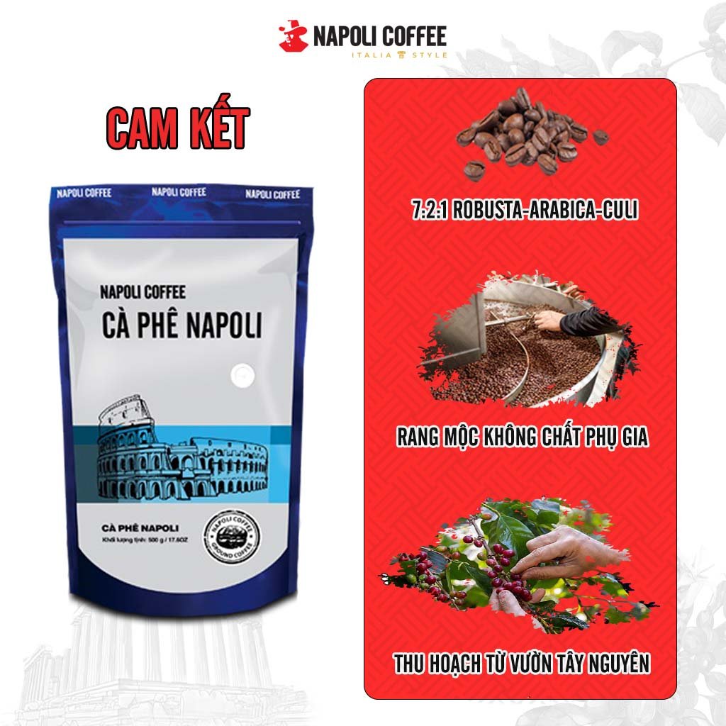 Cà phê hạt sạch Napoli Coffee - cà phê gu chồn 500g/túi
