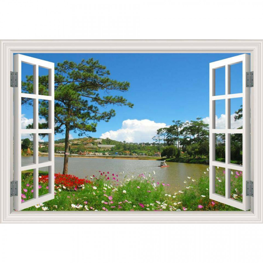 Tranh dán tường cửa sổ 3D | Tranh trang trí 3D | Tranh phong cảnh đẹp 3D | T3DMN_T6_028