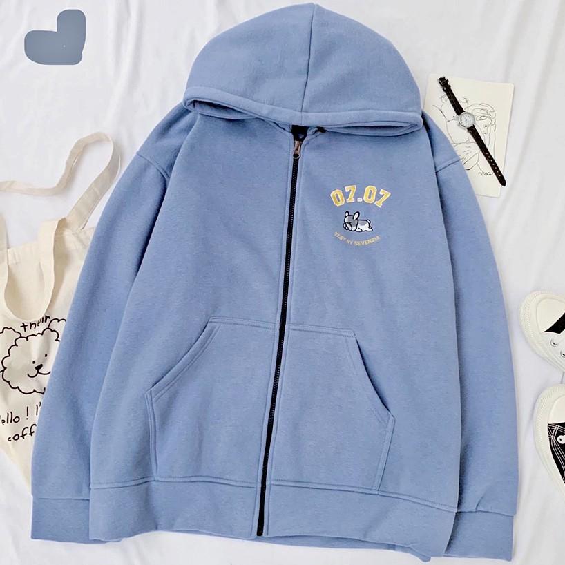 Hình ảnh  Áo Hoodie - Áo Khoác Nỉ Nam Nữ Dây Kéo Unisex Thêu 0707 Cực Hot - Kèm DEAL Sốc ( có ảnh thật )