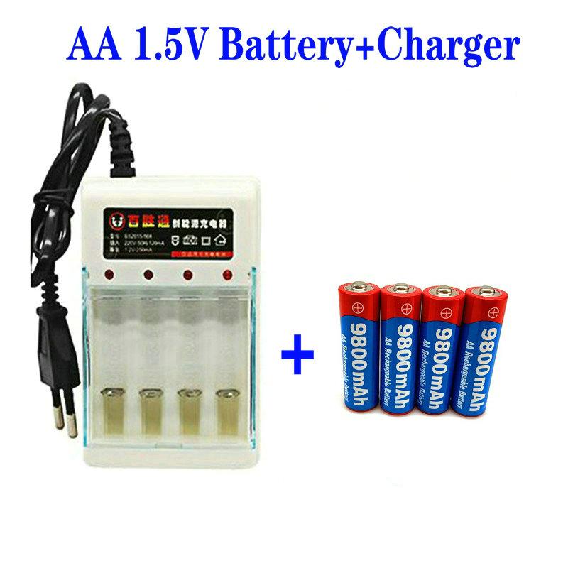 4-16 chiếc Thẻ mới Pin AA 9800 mah pin sạc AA 1.5 V Có thể sạc lại Alcalinas trốngmey mới + Giao hàng miễn phí Màu sắc: 16 chiếc