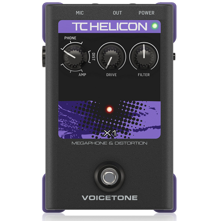 TC Helicon VoiceTone X1 Megaphone &amp; Distortion Vocal Pedal-Hàng Chính Hãng