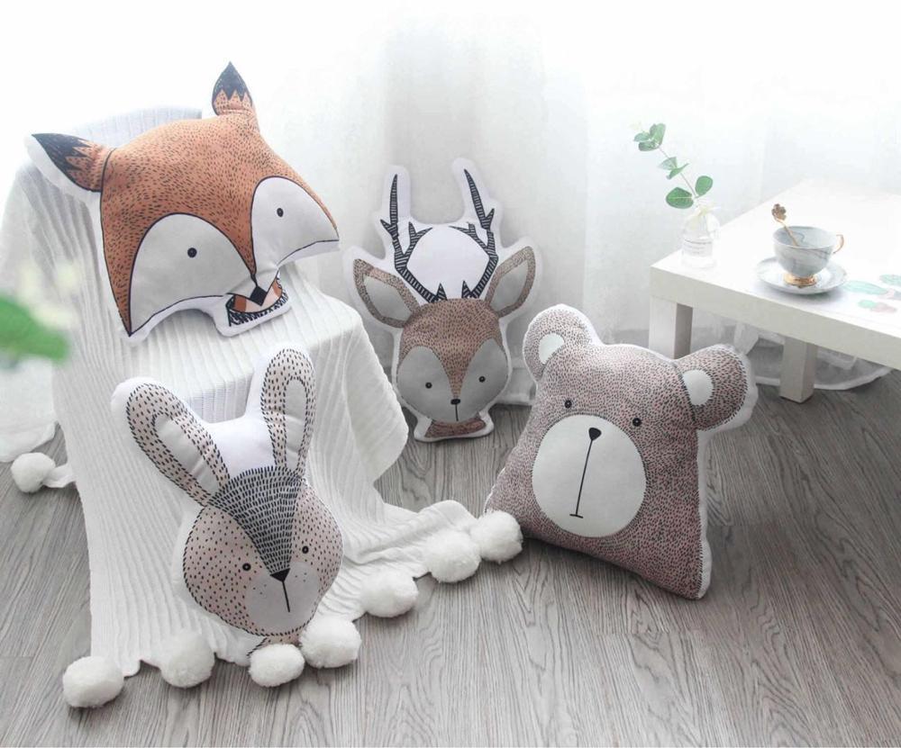 Phong Cách Bắc Âu Trang Trí Fox Đệm Gối Cho Bé Phòng Mầm Non Trang Trí Động Vật Đệm Gối Dành Cho Mẫu Giáo Căn Phòng Bé Gái Sofa Trang Trí