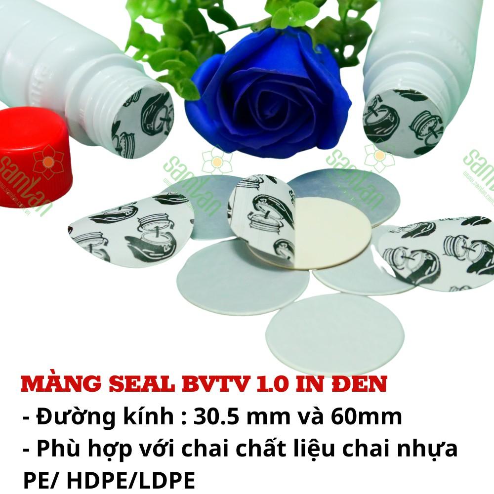 Màng seal nhôm | màng nhôm cho chai nhựa PE/LDPE/HDPE | Màng nhôm In đen - Sam Lan