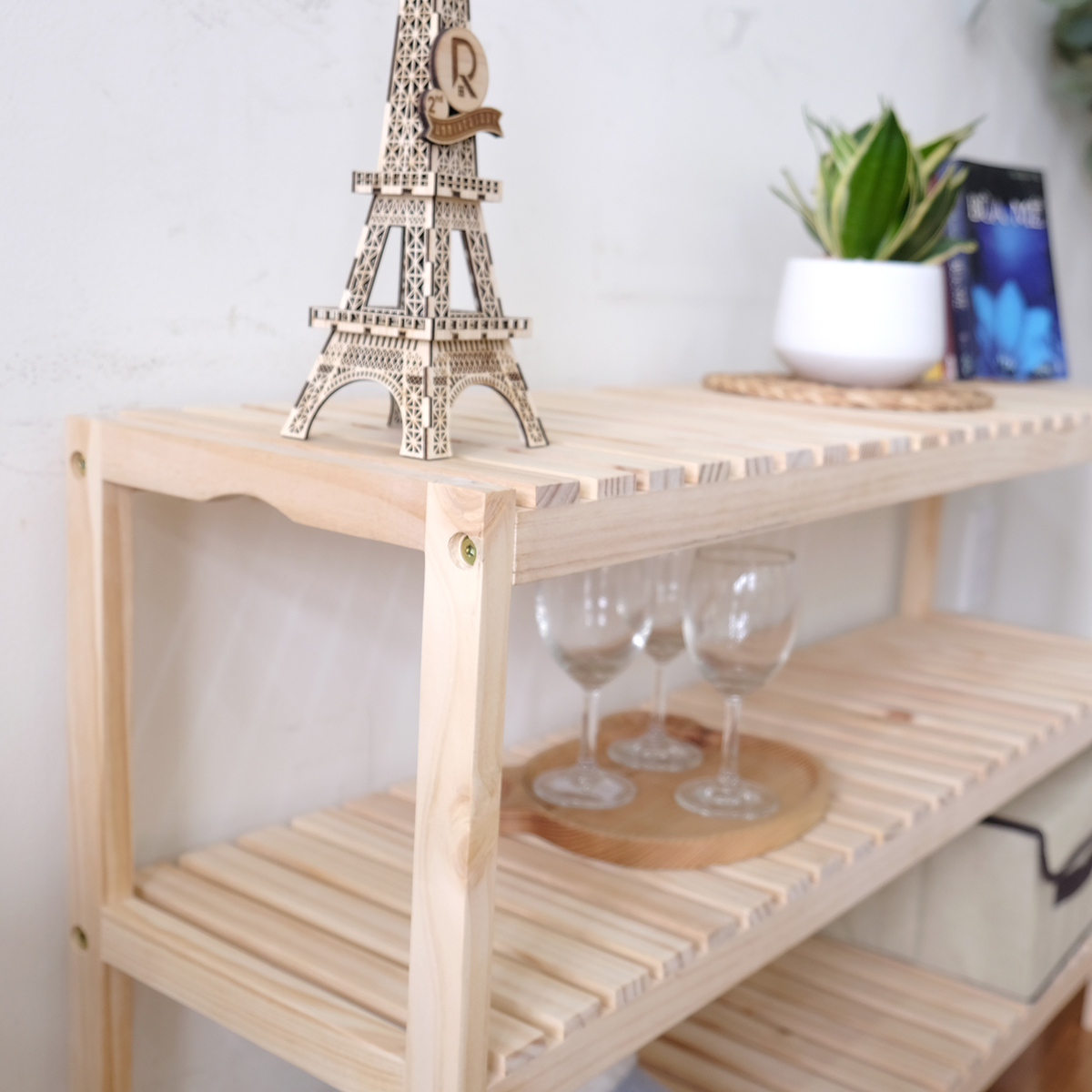 Kệ Đa Năng BEYOURs Bench 3FL Bằng Gỗ Kệ Sách Đựng Đồ Nội Thất Kiểu Hàn Lắp Ráp Phòng Khách, Phòng Ngủ - Gỗ Tự Nhiên