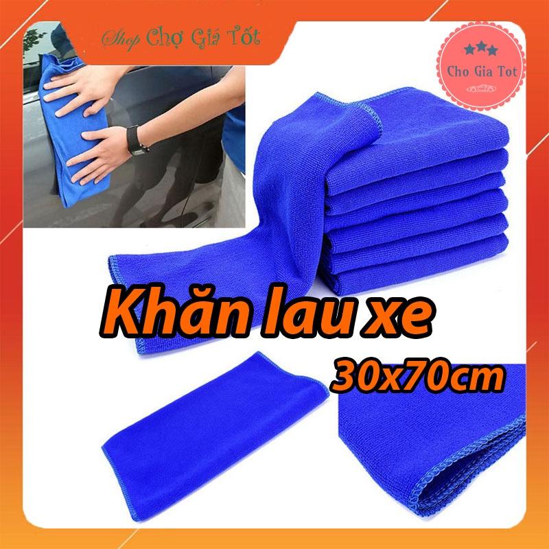 Khăn lau ô tô xe máy đồ dùng mềm mịn không rụng bông 70x30cm