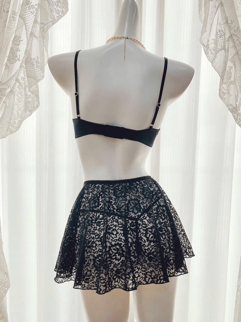 Set 3 Món Váy Ngủ Ren Hoa Xuyên Thấu Xinh Xắn Gợi Cảm