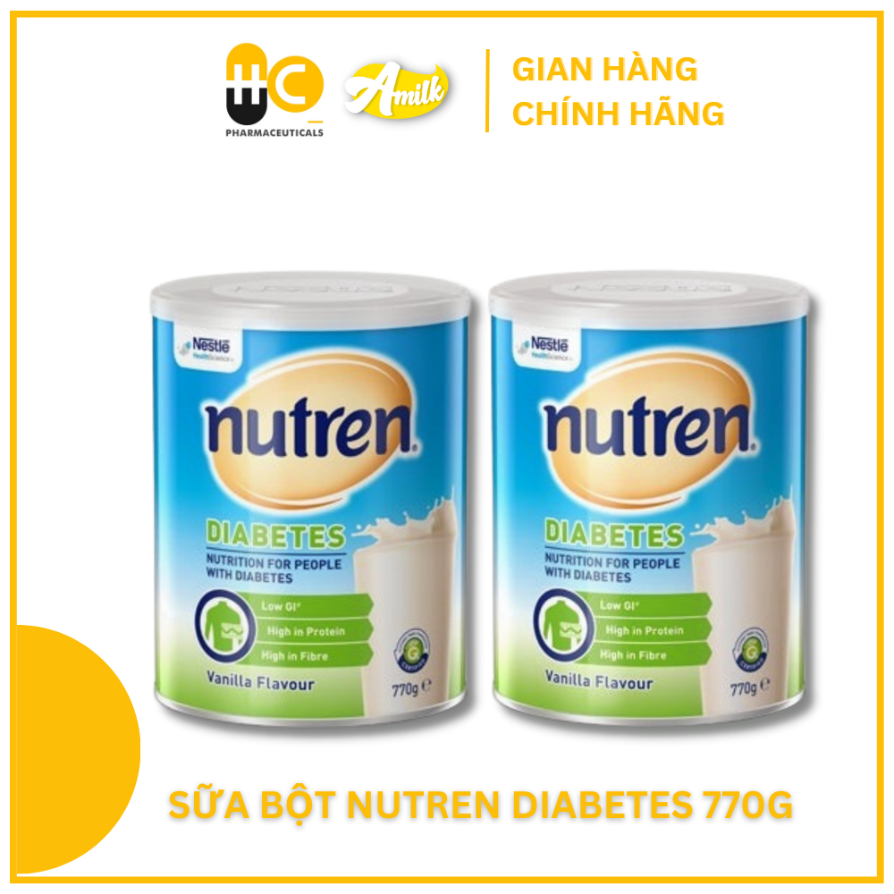 COMBO 2 LON SỮA BỘT NUTREN DIABETES 770G (DÀNH CHO NGƯỜI TIỂU ĐƯỜNG) DATE 9/2023