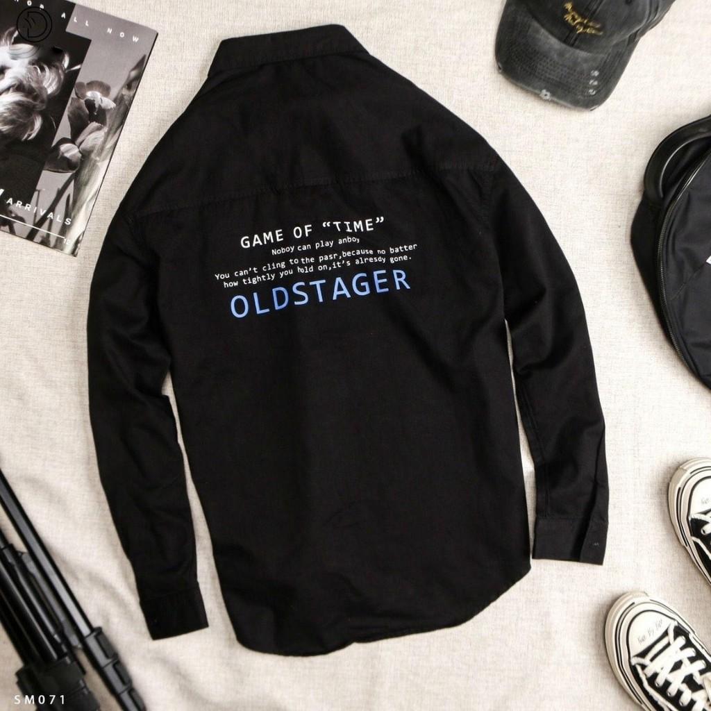 Áo sơ mi nam dài tay phối chữ trước sau trẻ trung, nam tính Mã A259 TOP FASHION SHOP
