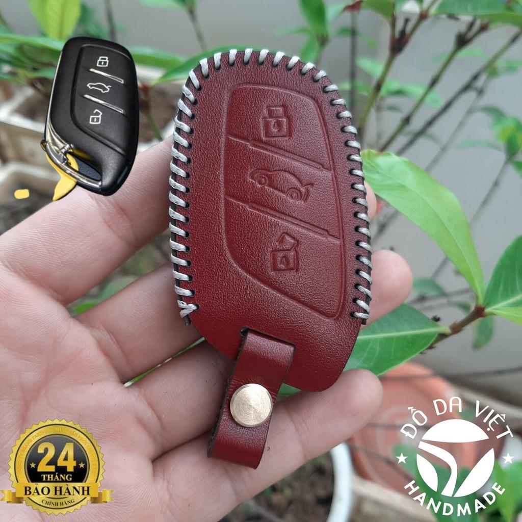 Bao Da Khoá MG ZS. Chìa thông minh 3 nút. Da bò nhập khẩu. Khắc tên và sdt chủ xe.
