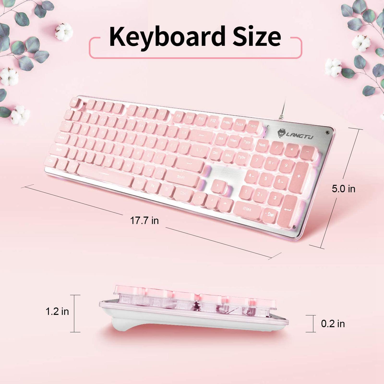 Membrane Gaming Keyboard  Panel Keyboard  Pink white light