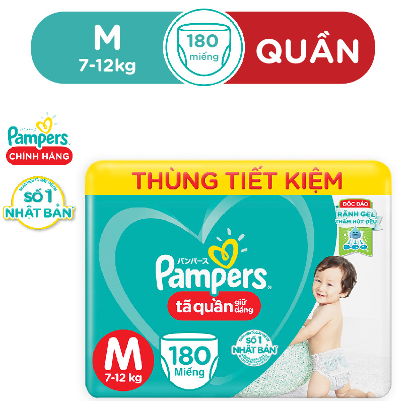 Thùng Tã Quần Pampers Giữ Dáng Megabox - Tặng Chảo Sunhouse 16/18cm