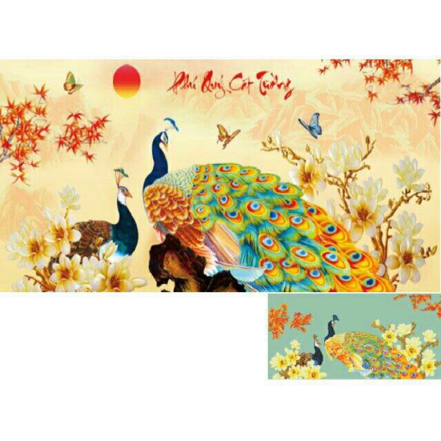 Tranh đính đá Phú Quý Cát Tường LV156 103x50cm chưa đính