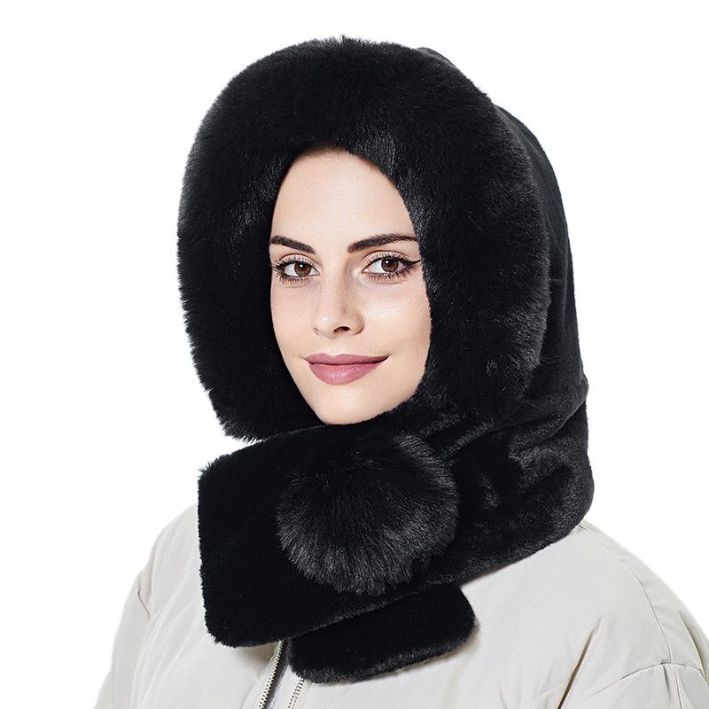 Phụ Nữ Mùa Đông Nón Earflaps Khăn Đa Năng Ushanka Mụn Mũ Ấm Nga Sang Trọng Máy Bay Ném Bom Nón Với Bộ Lông Bóng Một Mảnh nón Lưỡi Trai