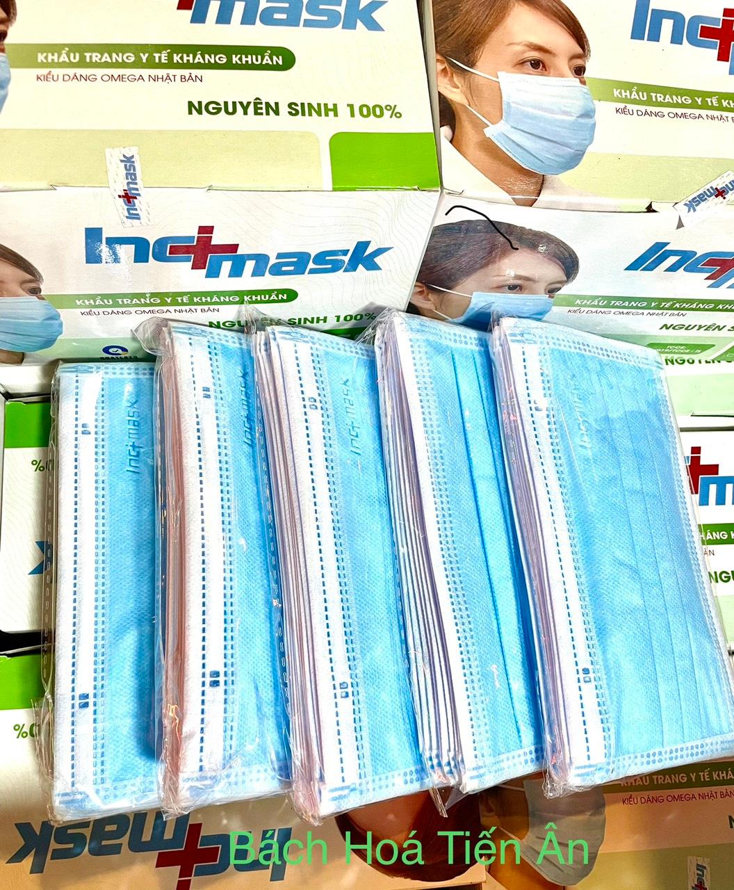 Khẩu trang y tế Kháng Khuẩn INC+ Mask 4 lớp hộp 50 cái ( thiết kế 3D  )