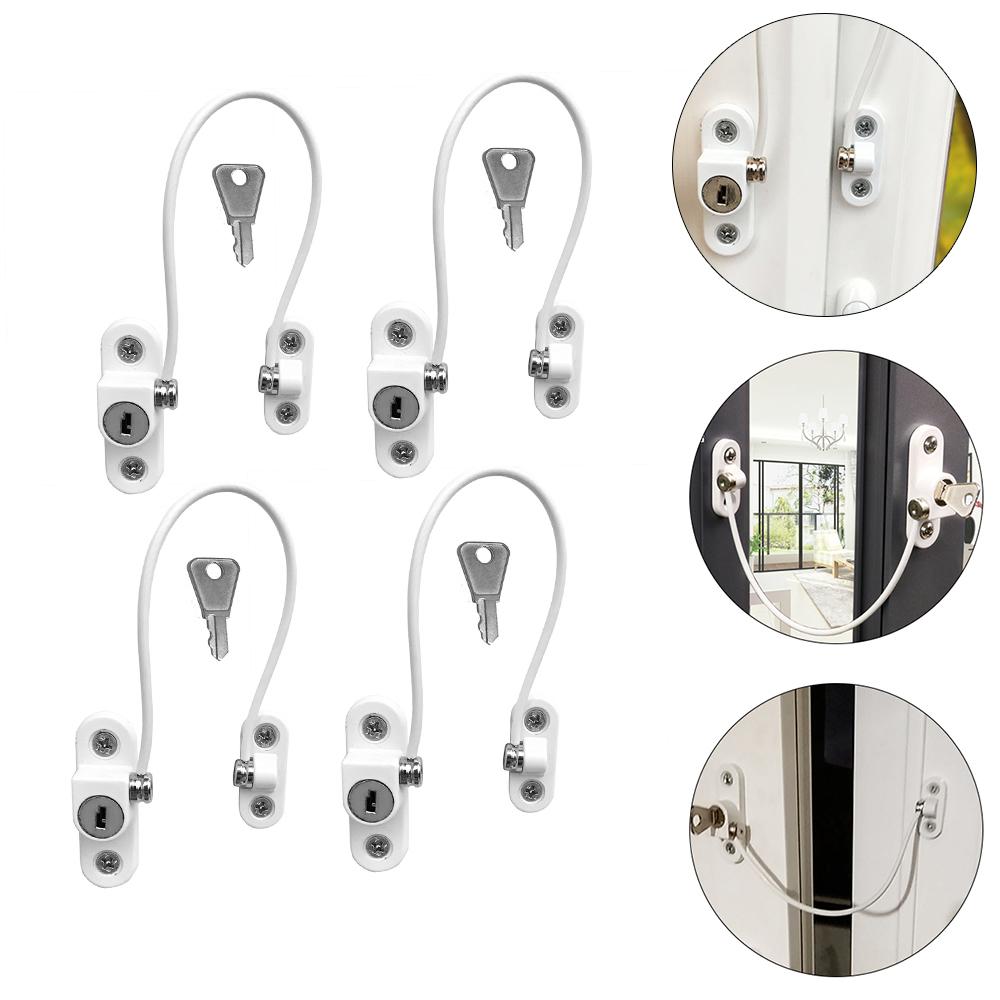 6 Cái/bộ Cửa Sổ CHẶN Ổ Khóa Trẻ Em Bảo Vệ Khóa Cửa Sổ Limiter Sản Phẩm An Toàn Cho Bé Sơ Sinh Securite Enfant Ổ Khóa Bảo Vệ