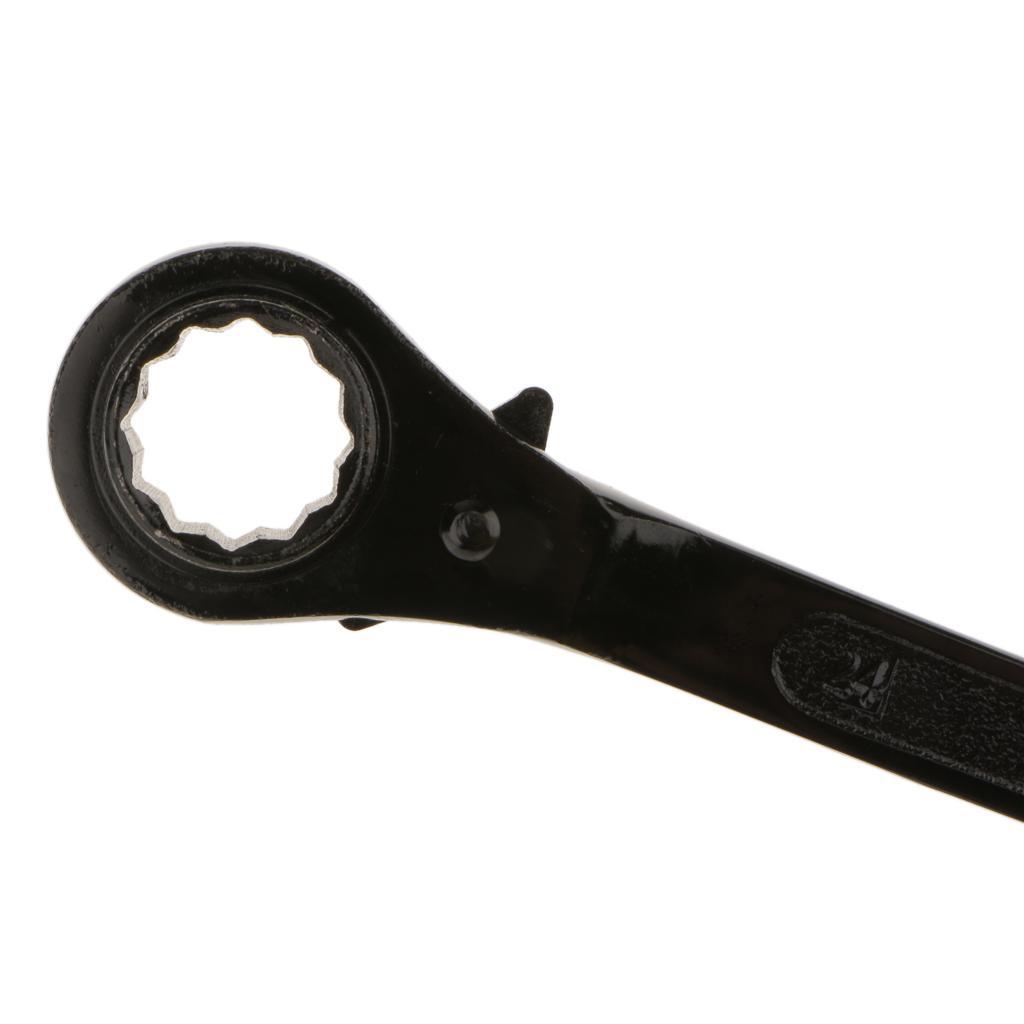 2x/set Hexagon Scaffold Podger Ratchet Spanner Ratcheting Socket Wrench-BLK