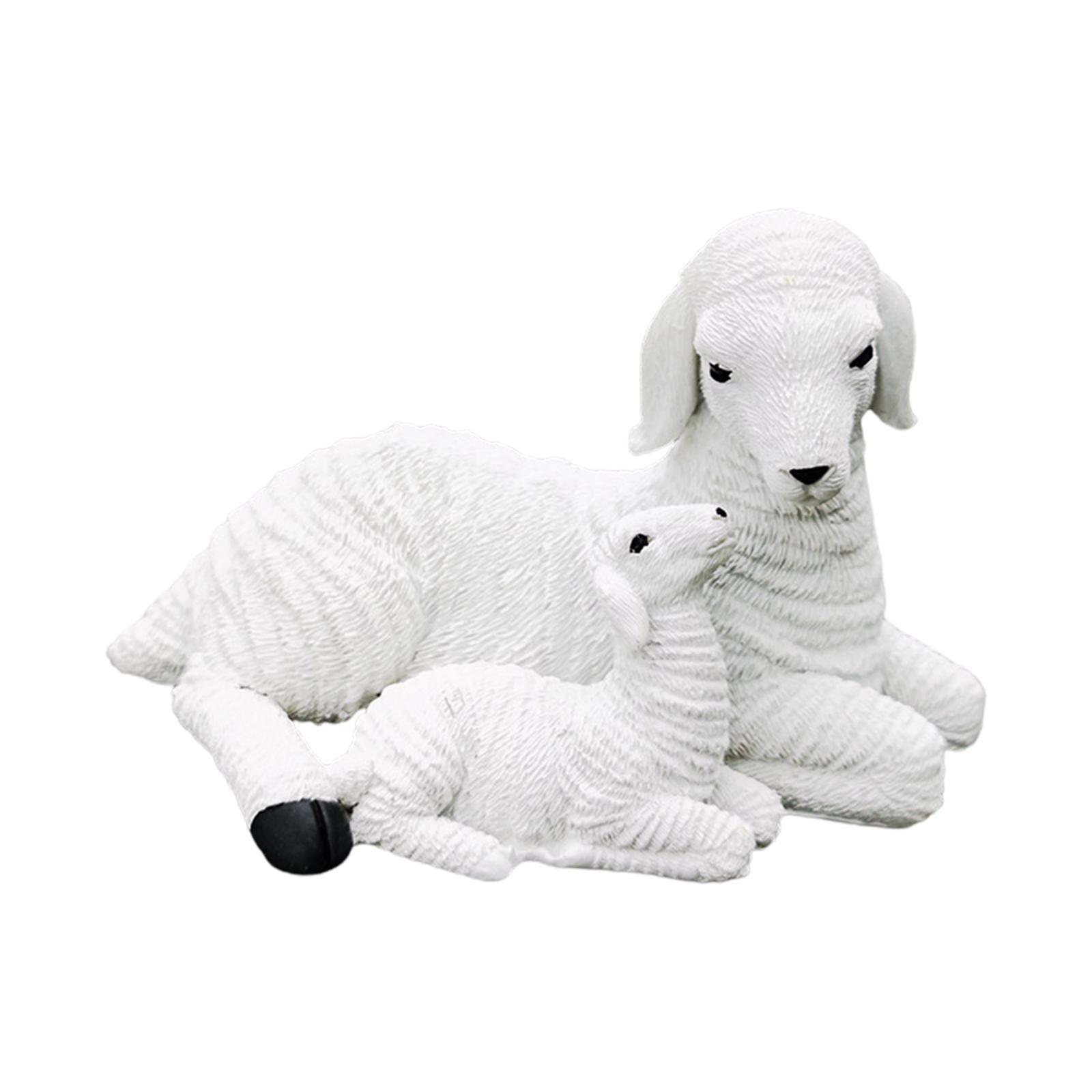 3 Pack Rustic Style Goat Figurine Lamb Ornament Housewarming Decor Gift