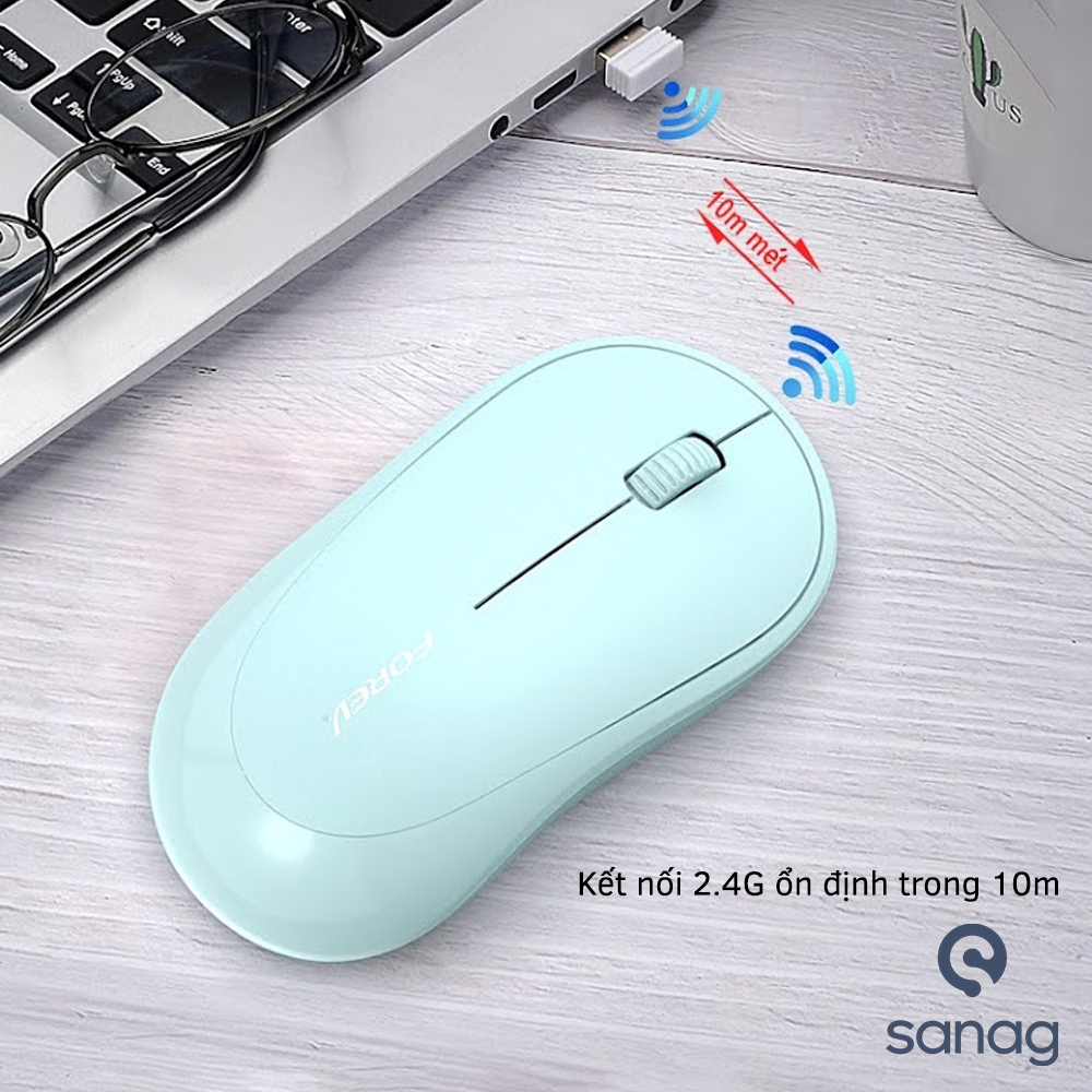 Chuột không dây Sanag Forev Fv185 nhỏ gọn cầm tay dùng cho văn phòng - hàng chính hãng