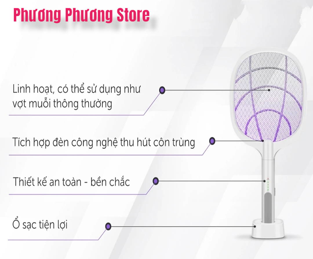 ( Loại 1 ) Vợt Muỗi Thông Minh 3 Trong 1 Super Pro Tích Hợp Vợt Bắt Muỗi, Bẫy Muỗi và Đèn Ngủ Siêu Tiện Lợi, An Toàn Giúp Bảo Vệ Giấc Ngủ Gia Đình Bạn ( Tặng kê điện thoại )