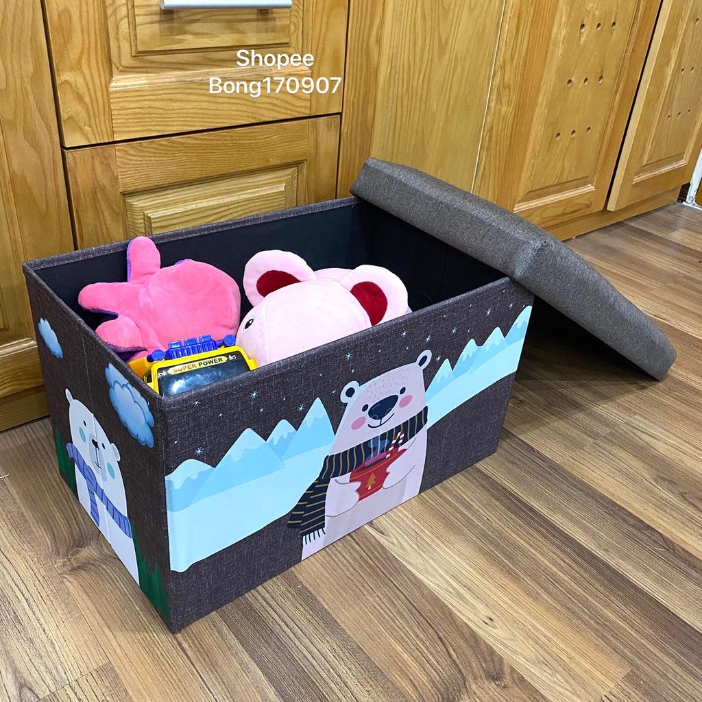 Bộ 2 Ghế Sofa Trẻ Em Kiêm Hộp Đựng Đồ So Cute Chất Vải Oxfort 600d Cứng Cáp Họa Tiết Kỹ Thuật Số