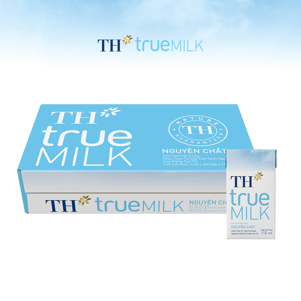Thùng 48 hộp sữa tươi tiệt trùng nguyên chất TH True Milk 110ml (110ml x 48)