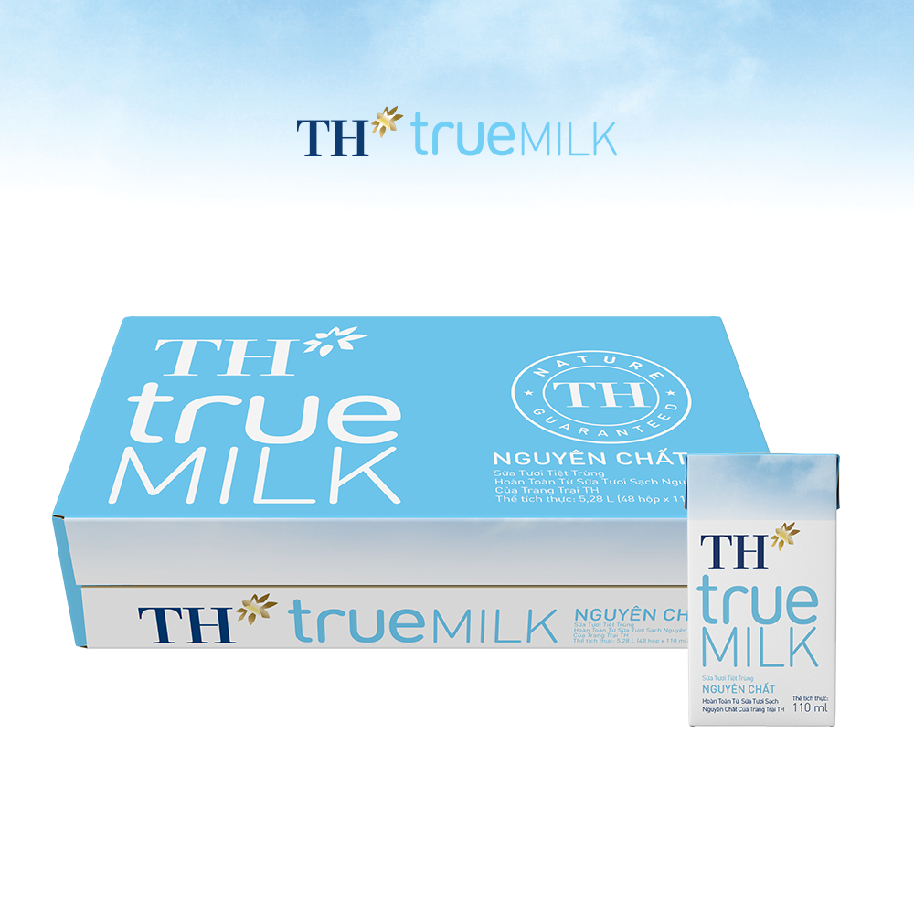 Thùng 48 hộp sữa tươi tiệt trùng nguyên chất TH True Milk 110ml
