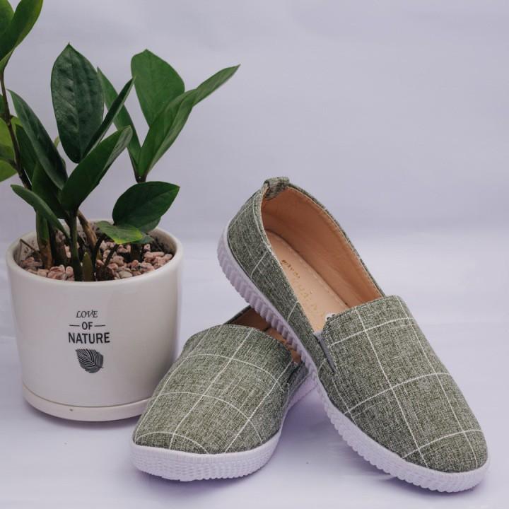 GIÀY LƯỜI NỮ VẢI JEAN THỂ THAO CAO CẤP