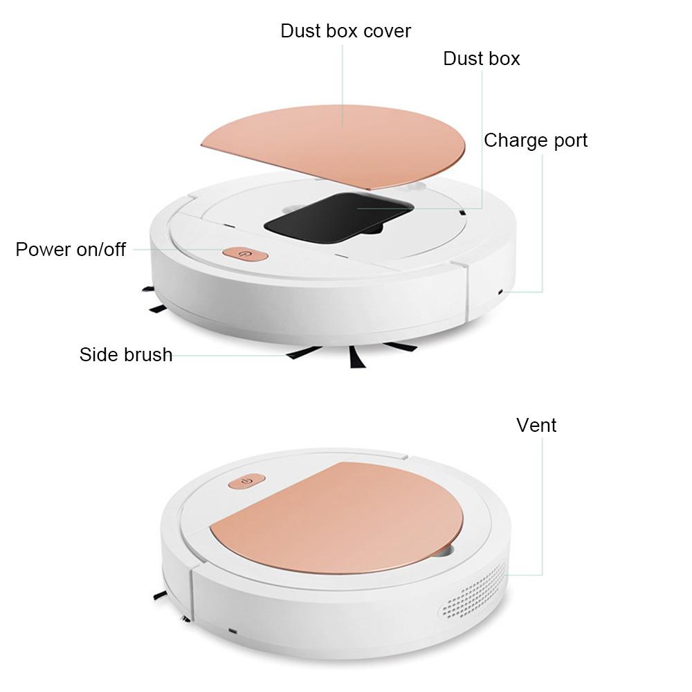 Robot hút bụi thông minh mini, có thể sạc lại cho gia đình