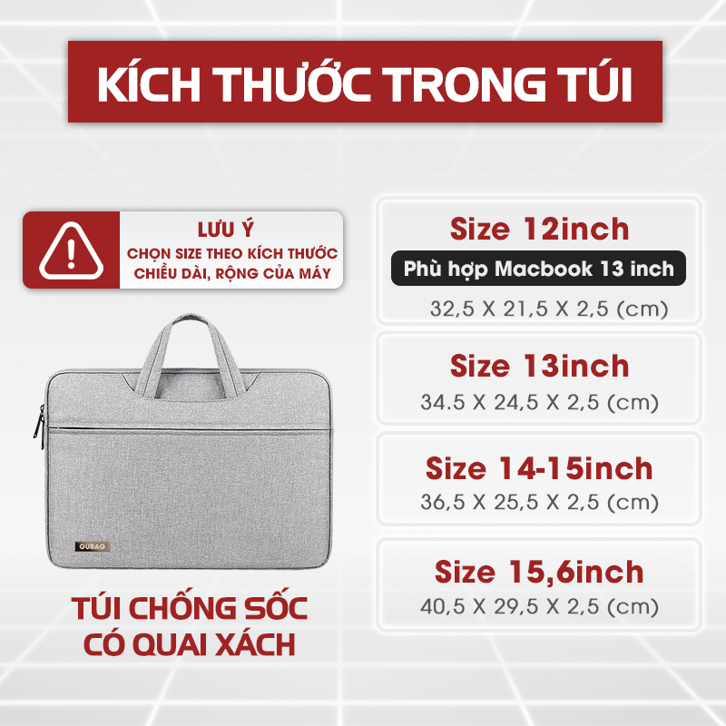 Túi chống sốc laptop có quai xách cao cấp, phiên bản Pro có cả quai đeo vai tiện lợi khi đi làm, di chuyển, công tác, dấu quai xách và quai đeo khi cần