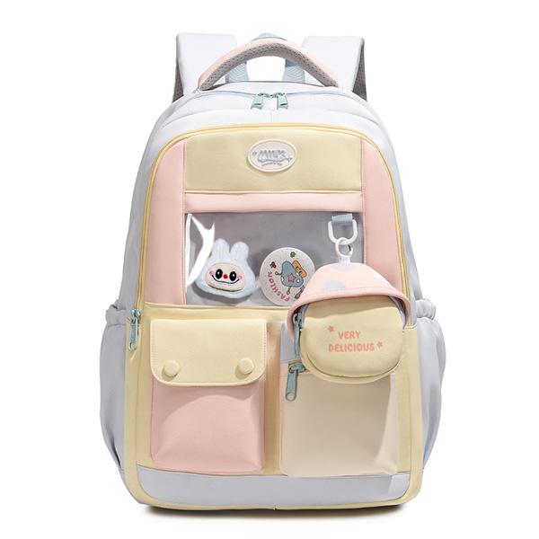 Ba Lô Thời Trang Kèm Huy Hiệu Hoạt Hình - Omaska 9628# - Màu Hồng