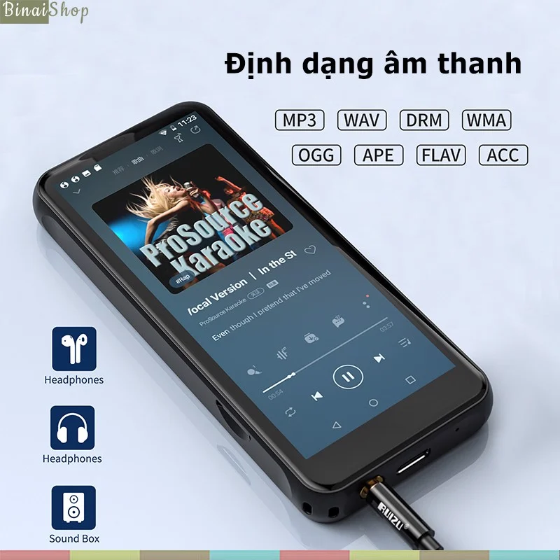 Ruizu Z80 - Máy Nghe Nhạc, Xem Phim MP4, Kết Nối Wifi, Bluetooth, Android 8.1, Màn Hình 4 Inch Full Cảm Ứng - Hàng chính hãng