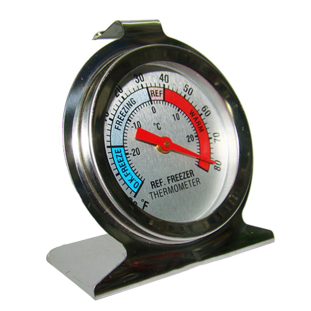 4X Kitchen Craft Stainless Steel Refrigerator &amp; Freezer Dial Thermometer