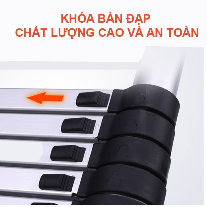 Thang nhôm rút đôi đa năng- Có bánh xe - BELTO - 5,6 M- Sản xuất theo tiêu chuẩn Châu Âu EN131