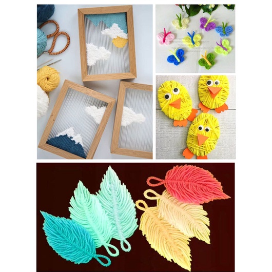 Set 12 cuộn len mix màu để làm đồ handmade, trang trí, làm đồ chơi mầm non