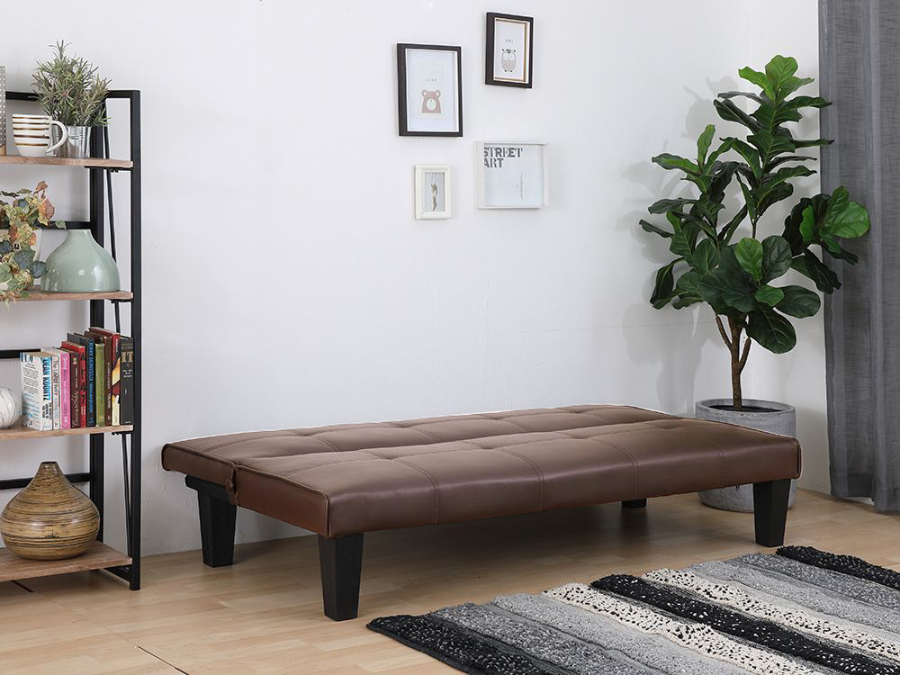 Ghế sofa giường đa năng DAY DREAM khung gỗ, đệm bọc da PVC cao cấp màu nâu, tựa lưng ngả 3 cấp độ | Index Living Mall -  Phân phối độc quyền tại Việt Nam