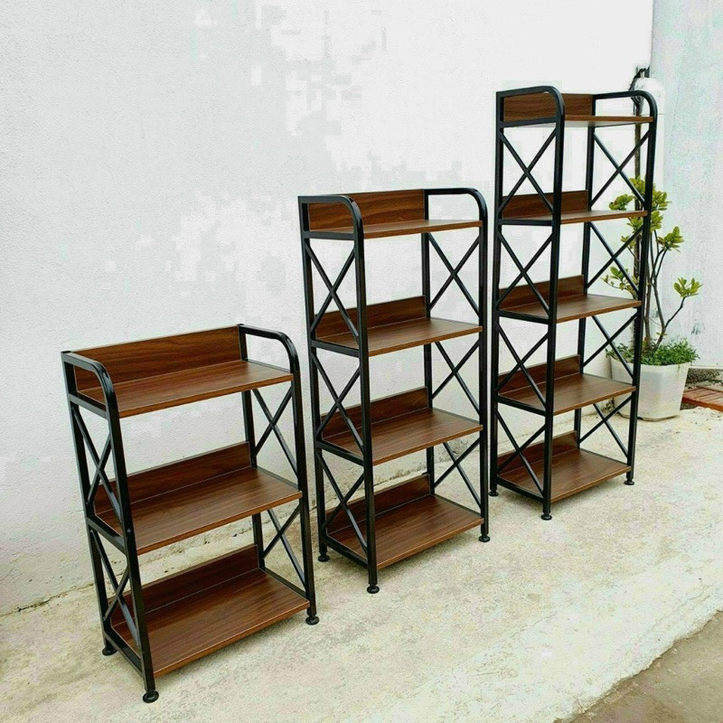 Kệ Đựng Đồ - Giá Để Đồ Nội Thất Nhà Bếp 3-4-5 Tầng Khung Sắt Sơn Tĩnh Điện Mặt Gỗ MDF Chắc Chắn