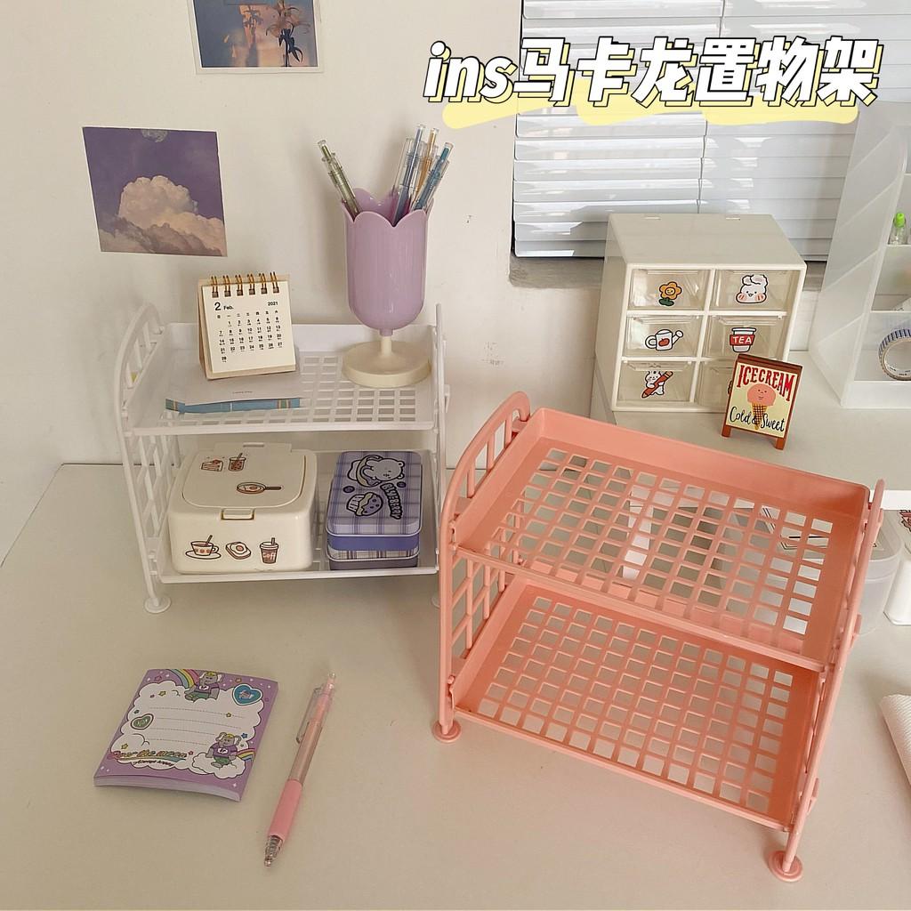 Kệ Nhựa Mini 2 Tầng Đựng Đồ Đa Năng Siêu Xinh