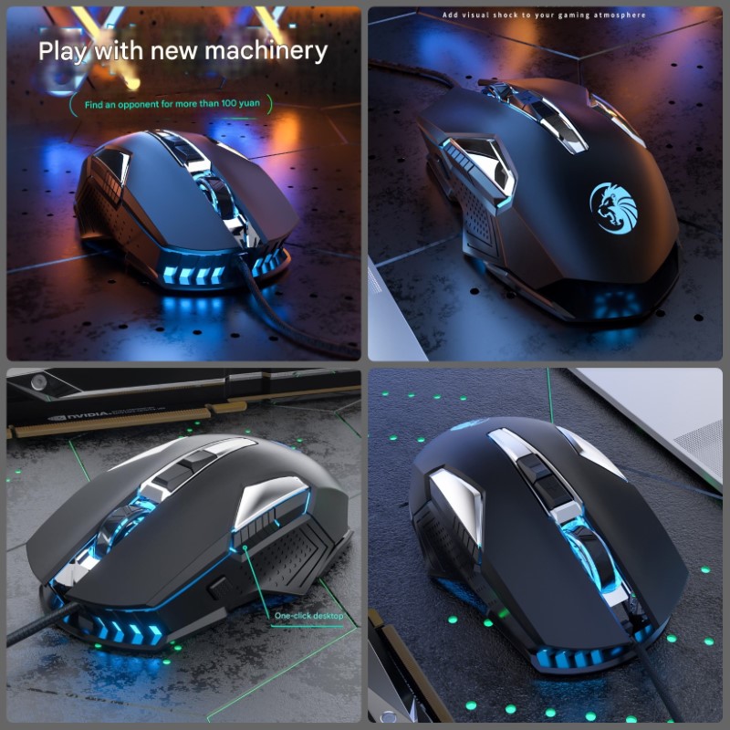 Chuột LED RGB 7200DPI Gaming Macro Mouse C8 cho máy tính Laptop hàng nhập khẩu