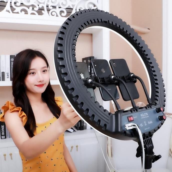 Đèn livestream 54cm HQ21N trợ sáng 3 kẹp điện thoại size 21 inch - Công suất 72W, nhiệt độ màu 3200K đến 6000K