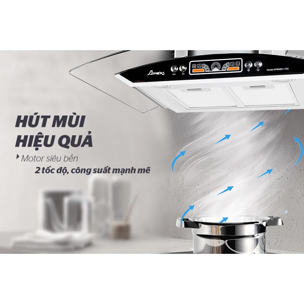 Máy hút mùi kính cong Sunhouse APEX APB6601-70C - Bảo hành 18 tháng tại nhà - Hàng chính hãng