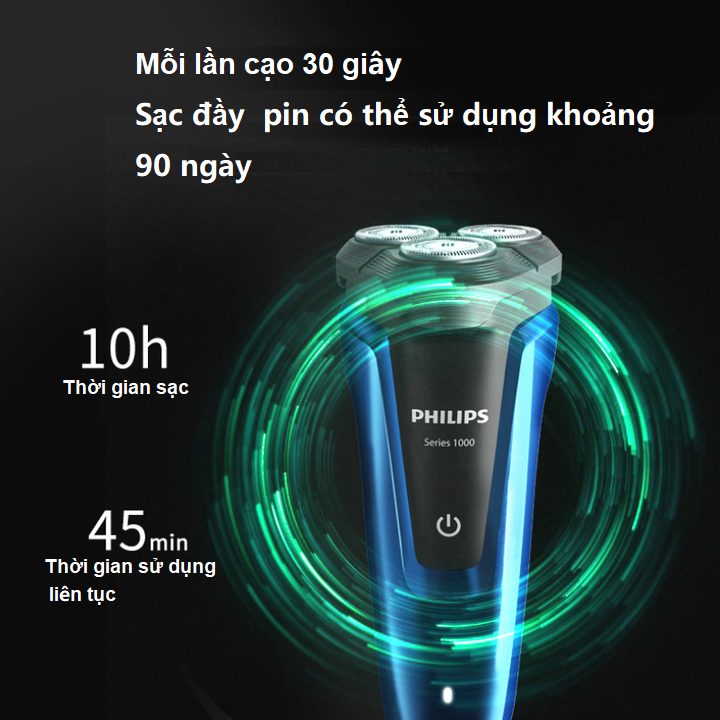 Máy cạo râu khô và ướt cao cấp Philips S1050 - Hàng Nhập Khẩu