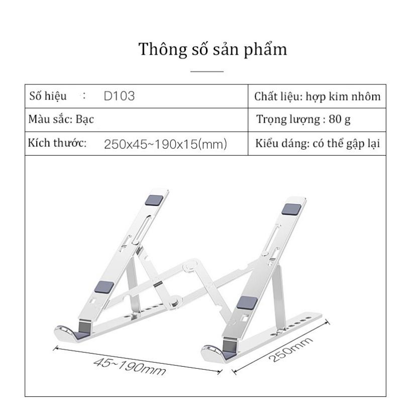 Giá đỡ máy tính xách tay - Giá đỡ Laptop MacBook Ipad bằng nhôm có thể điều chỉnh độ cao, gập gọn thông minh Like Tech