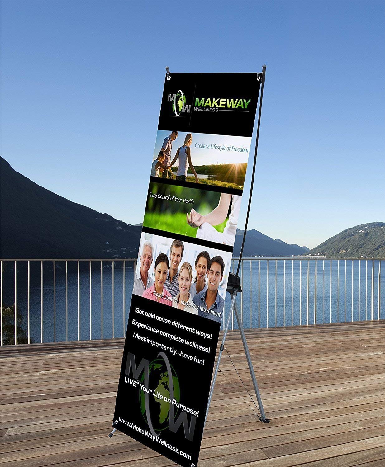 Standee chữ X treo banner cường lực 60x160 hoặc 80x180cm